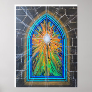 Fönstret Ljust 3 Church Stached Glass Poster