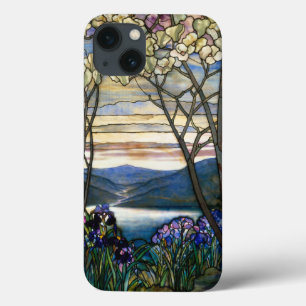 Fönstret Magnolias och Irises Stached Glass