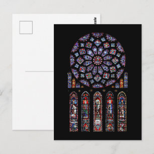 Fönstret Notre Dame Cathedral North Ro Vykort