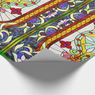 Fönstret polerat glas Mitten-Östra Art nouveau Presentpapper