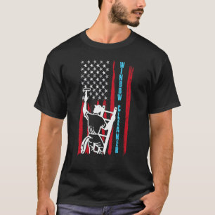 Fönstret Rengöringsfack i USA flagga Tvättar Amer T Shirt