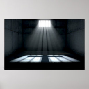 Fönstret Solskenor i fängelsecellen Poster