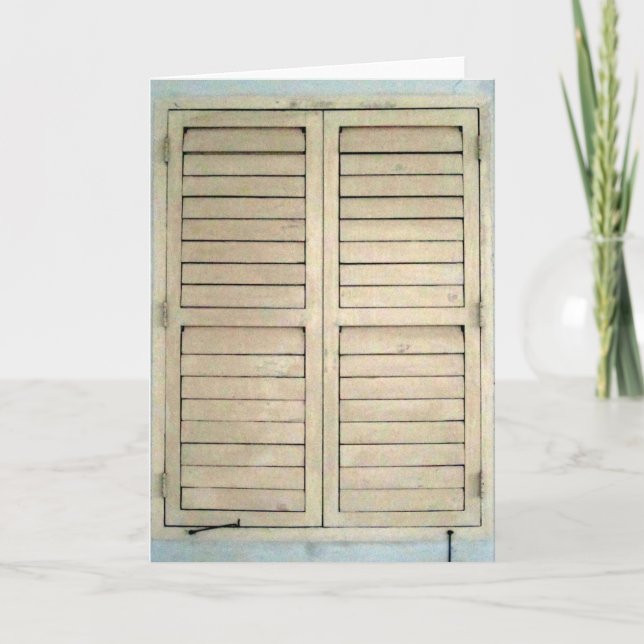 fönstret stänger med fönsterluckor kort (Framsida)