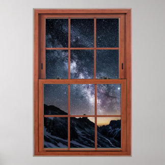 Fönstret Starry Night Himlar - Fake Window Poster