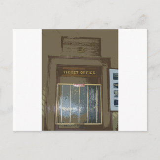 Fönstret tåg Station Biljett Vykort