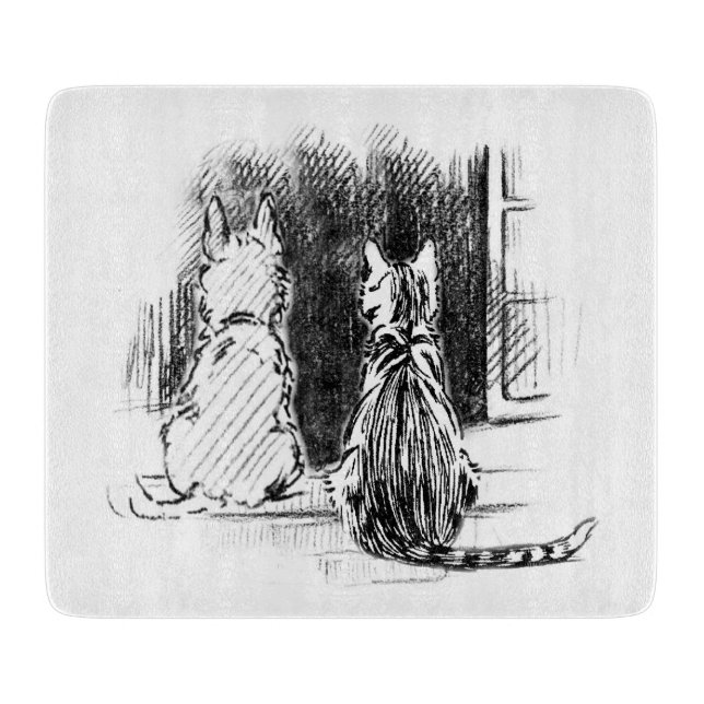 Fönstret Tittar av hund och katt, Ange sympati (Framsidan)