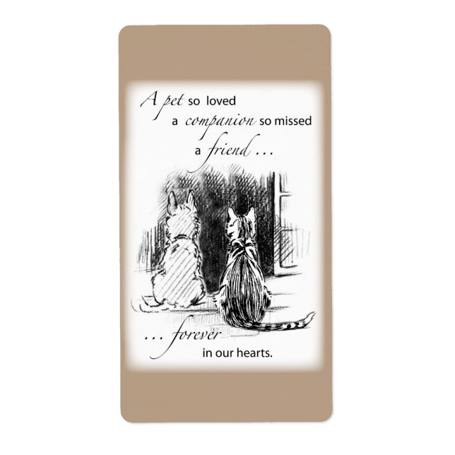 Fönstret Tittar av hund och katt, Ange sympati Fraktsedel (Framsidan)