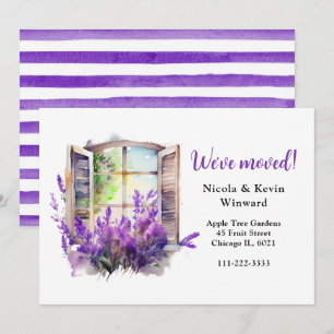 Fönstret vi har flyttat Lila Lavender (Blommigt La Meddelande
