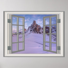 Fönstret Winter Mountain USA Coola Fab Poster