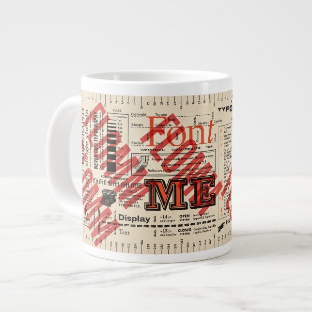 Font Me Typography FLommwoorde Edition Jumbo Mugg (Framsida vänster)
