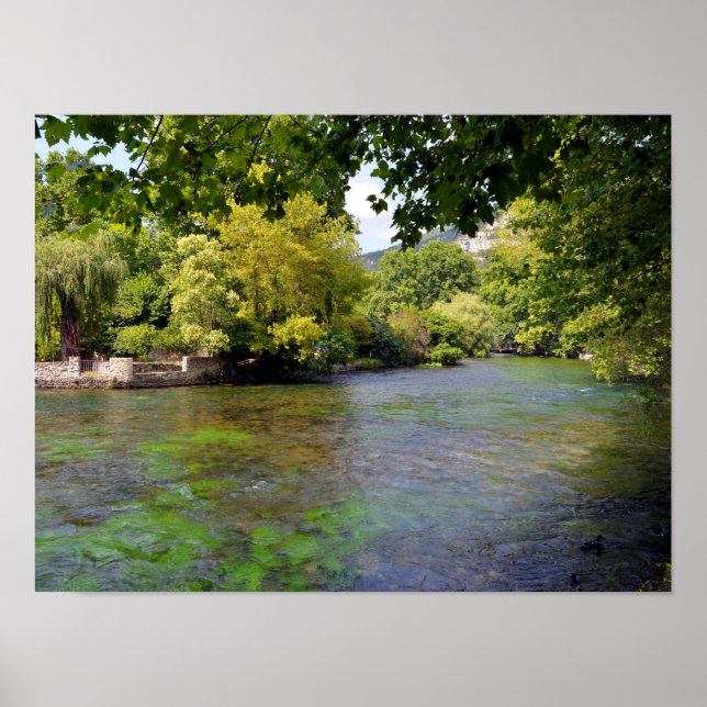 Fontaine de Vaucluse i Frankrike Poster (Framsidan)