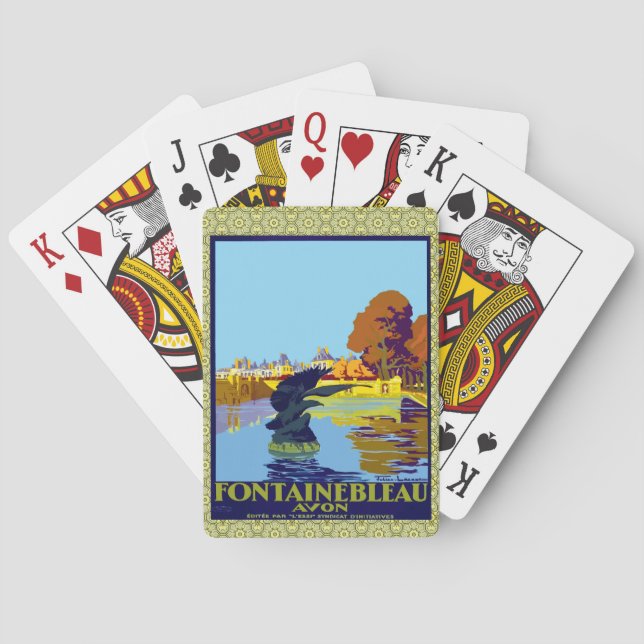 Fontainebleau Avon Frankrike Fransk Travel Casinokort (Baksidan)