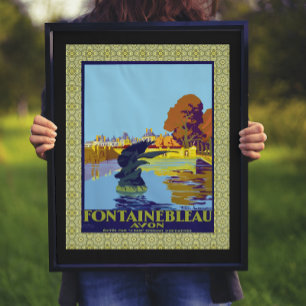 Fontainebleau Avon Frankrike Fransk Travel Poster