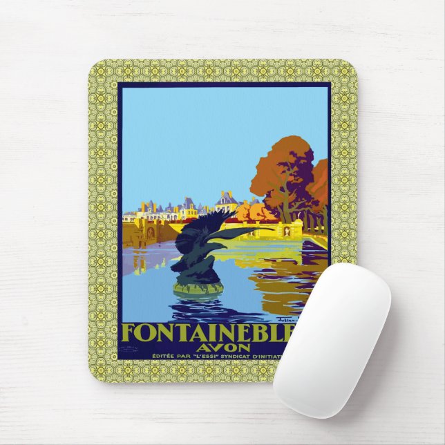 Fontainebleau Avon Fransk Travel Poster Musmatta (Med mus)