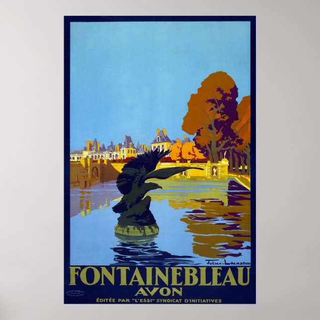 Fontainebleau, Frankrike Vintage resor Poster (Framsidan)