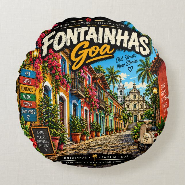 Fontainhas  rund kudde (Framsidan)