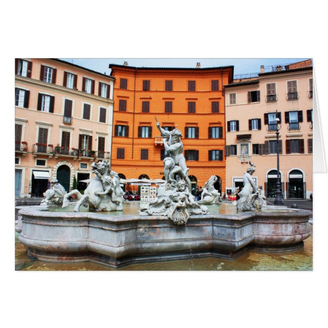 Fontän av Neptune Hälsningskort (Framsidan Horizontal)