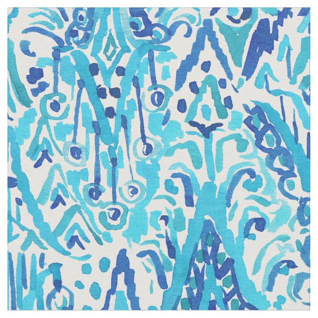 FONTÄN AV SANNINGSBoho den chic Ikat vattenfärgen Tyg (Närbild)