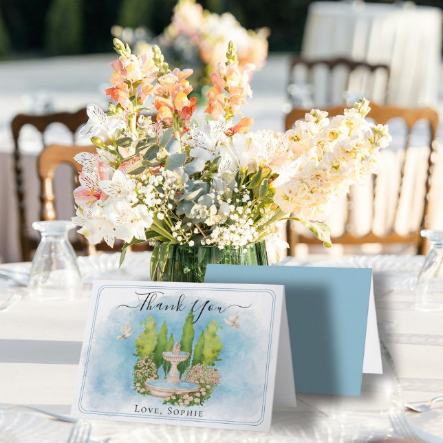 Fontän-blommor duvor Bröllop Tack, tack, tack. Tack Kort (Skapare uppladdad)