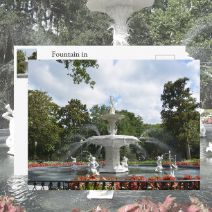 Fontän Forsyth Park i Savannah GA Photographic Vykort