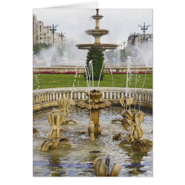 Fontän framför parlamentets palats hälsningskort (Framsidan)