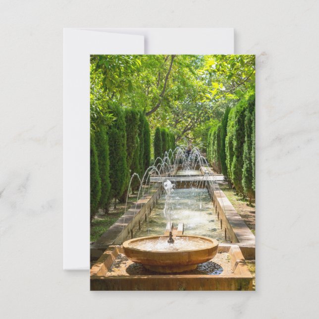 Fontän i Almudaina Gardens - Palma de Mallorca Inbjudningar (Framsida)