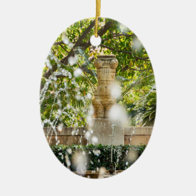 Fontän i Almudaina Gardens - Palma de Mallorca Julgransprydnad Keramik (Framsidan)