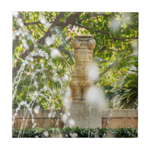 Fontän i Almudaina Gardens - Palma de Mallorca Kakelplatta