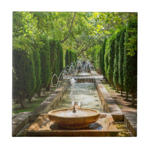 Fontän i Almudaina Gardens - Palma de Mallorca Kakelplatta