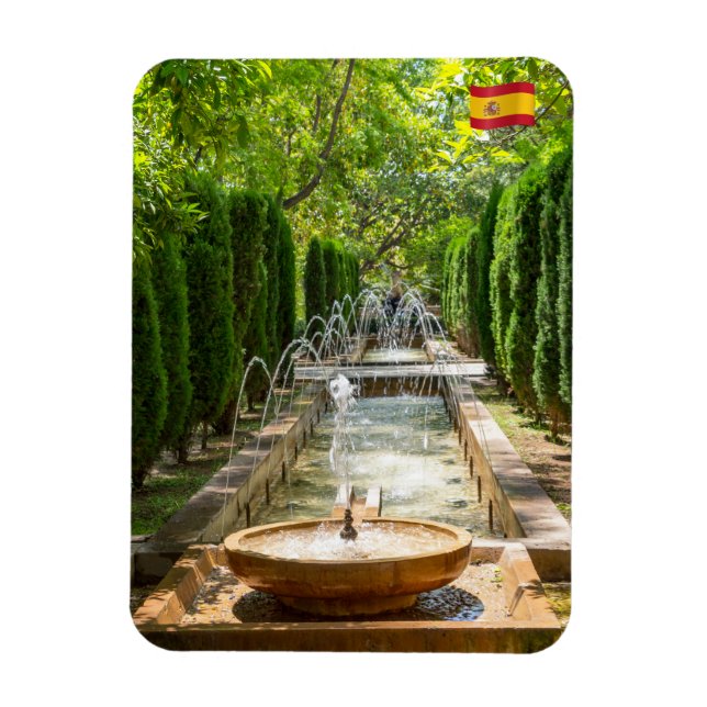 Fontän i Almudaina Gardens - Palma de Mallorca Magnet (Vertikal)