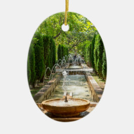 Fontän i Almudaina-trädgården - Palma de Mallorca Julgransprydnad Keramik