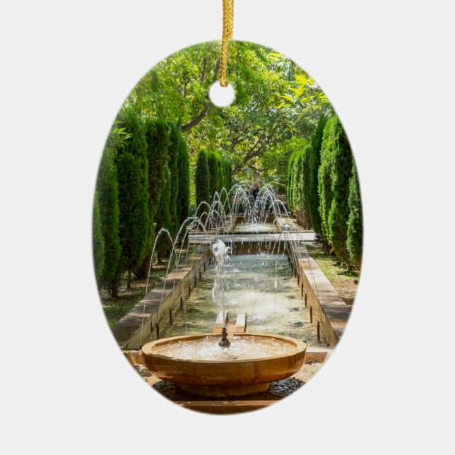 Fontän i Almudaina-trädgården - Palma de Mallorca Julgransprydnad Keramik (Framsidan)