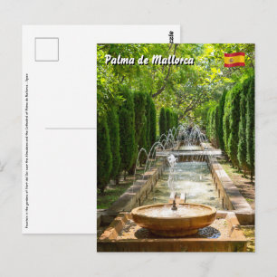 Fontän i Almudaina-trädgården - Palma de Mallorca Vykort