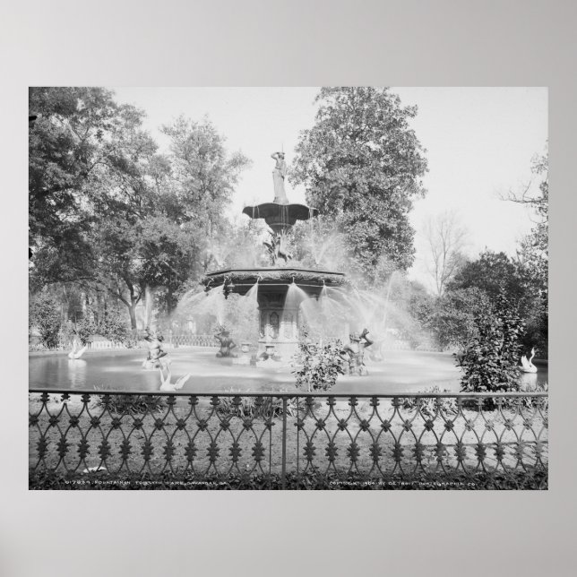 Fontän i Forsyth Park Poster (Framsidan)