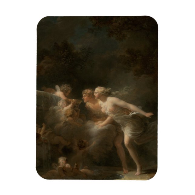 Fontän i Kärlek av Jean-Honore Fragonard Magnet (Vertikal)