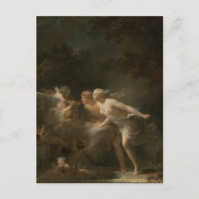 Fontän i Kärlek av Jean-Honore Fragonard Vykort (Framsida)