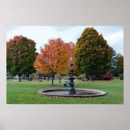 Fontän i Lyndonville, Vermont, Bandstand Park Poster