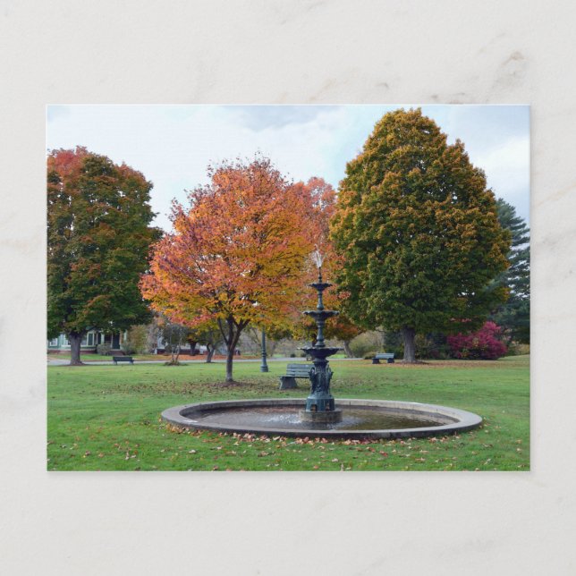Fontän i Lyndonville, Vermont, Bandstand Park Vykort (Framsida)