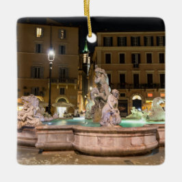 Fontän i Neptune i Piazza Navona - Rom Julgransprydnad Keramik