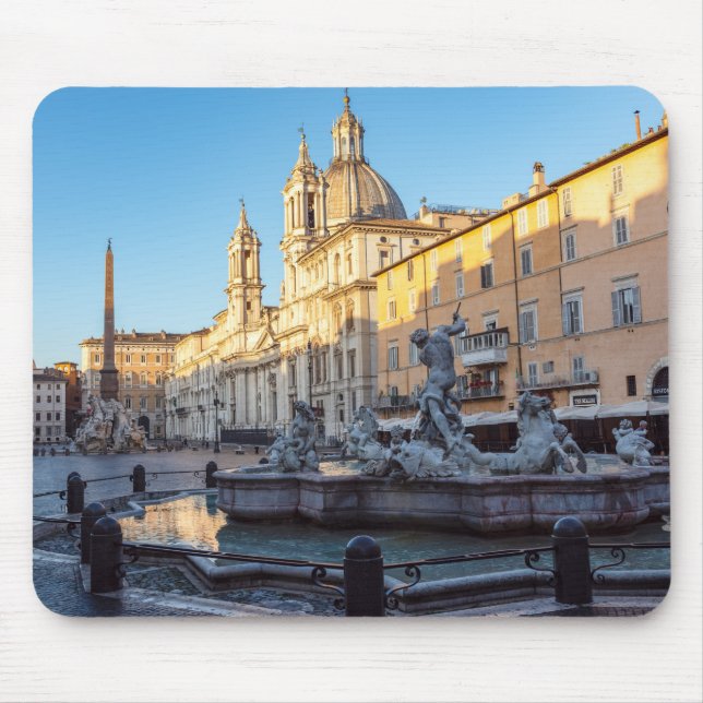 Fontän i Neptune i Piazza Navona - Rom Musmatta (Framsidan)