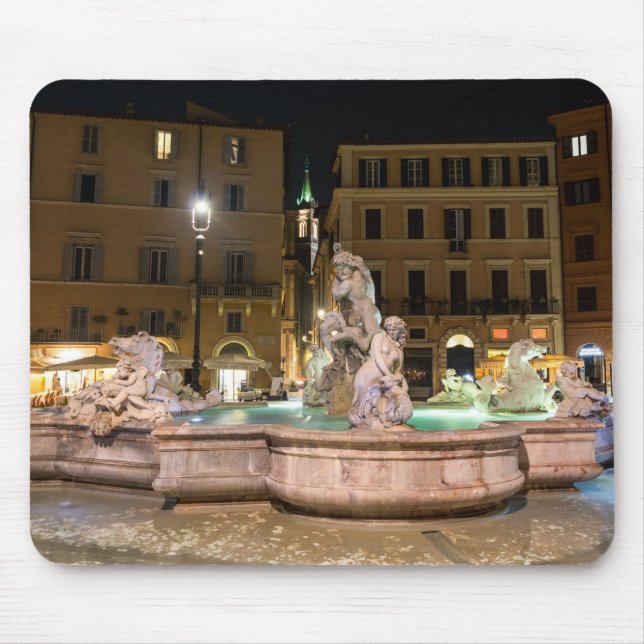 Fontän i Neptune i Piazza Navona - Rom Musmatta (Framsidan)