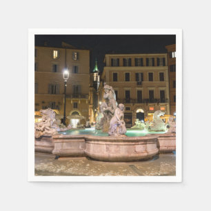 Fontän i Neptune i Piazza Navona - Rom Pappersservett