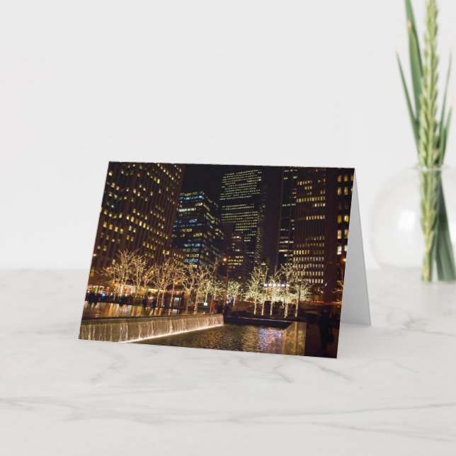 Fontän Ljus New York City Helgkort (Framsida)