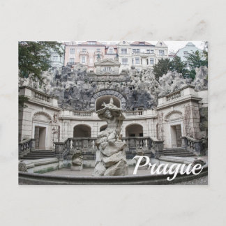 Fontän med Neptunstaty i Prag Helg Vykort