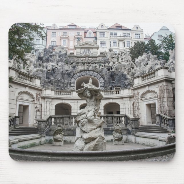 Fontän med Neptunstaty i Prag Musmatta (Framsidan)