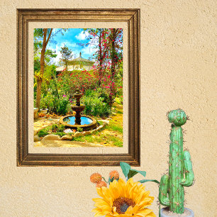 Fontän och Garden Mexico Poster