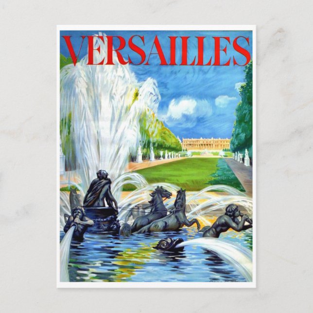 Fontän på slottet Versailles, Frankrike Vykort (Framsida)