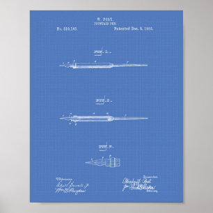 Fontän Pen 1893 Patentbild Poster