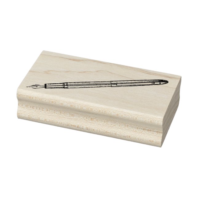 Fontän Pen Wooden Mounted Rubber Frimärke Stämpel (Stämpel)