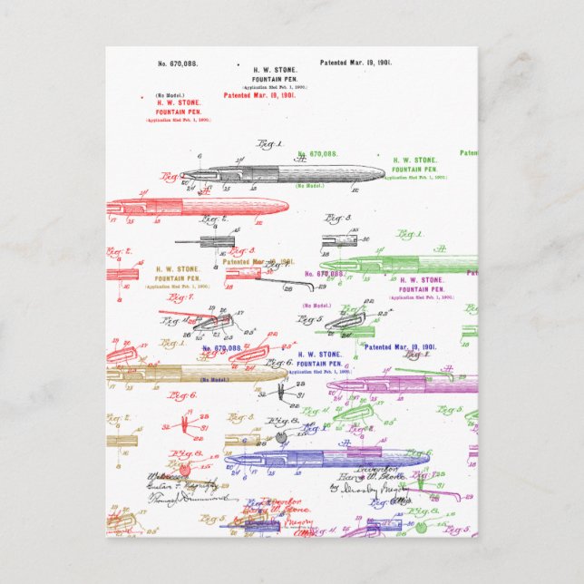 Fontän-pennpatent Vykort (Framsida)